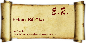 Erben Réka névjegykártya